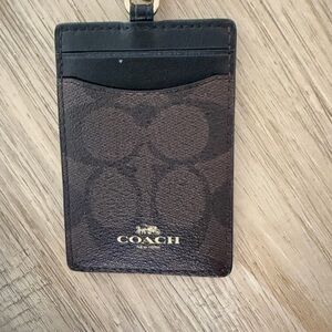 Coach Dark Brown Leather Card Holder